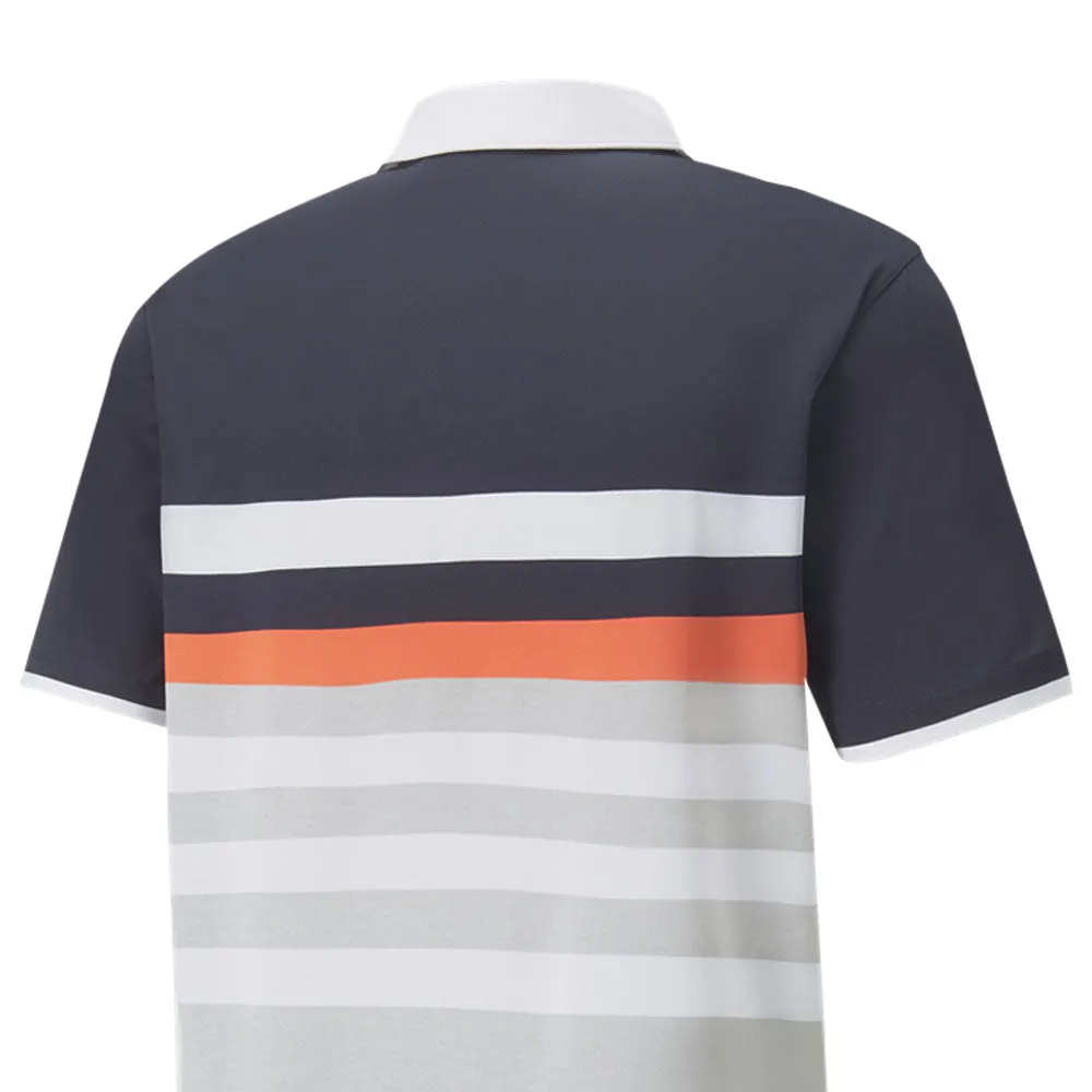 Puma Mattr One Way Polo Shirt - Navy Blazer/Hot Coral Fearlessly You