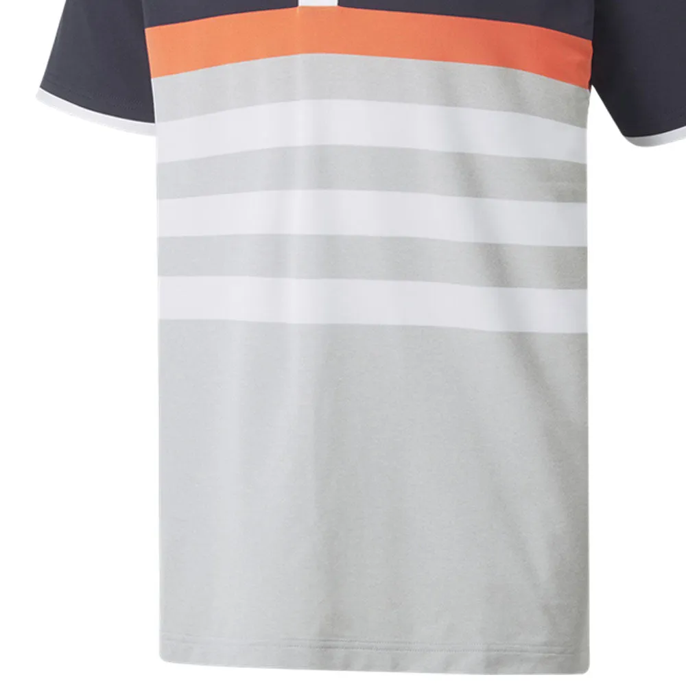 Puma Mattr One Way Polo Shirt - Navy Blazer/Hot Coral Lead with Style