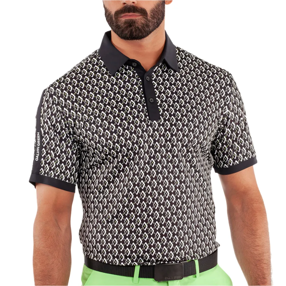 Galvin Green Maxwell Polo Shirt - Black/Fresh Green Made to Move Dare to Lead