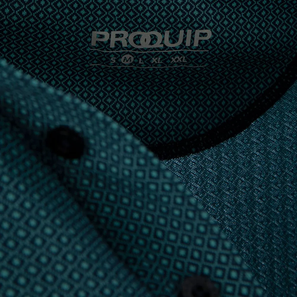 Proquip Pro Tech Double Jacquard Polo Shirt - Navy/Porcelain Keep Going Strong