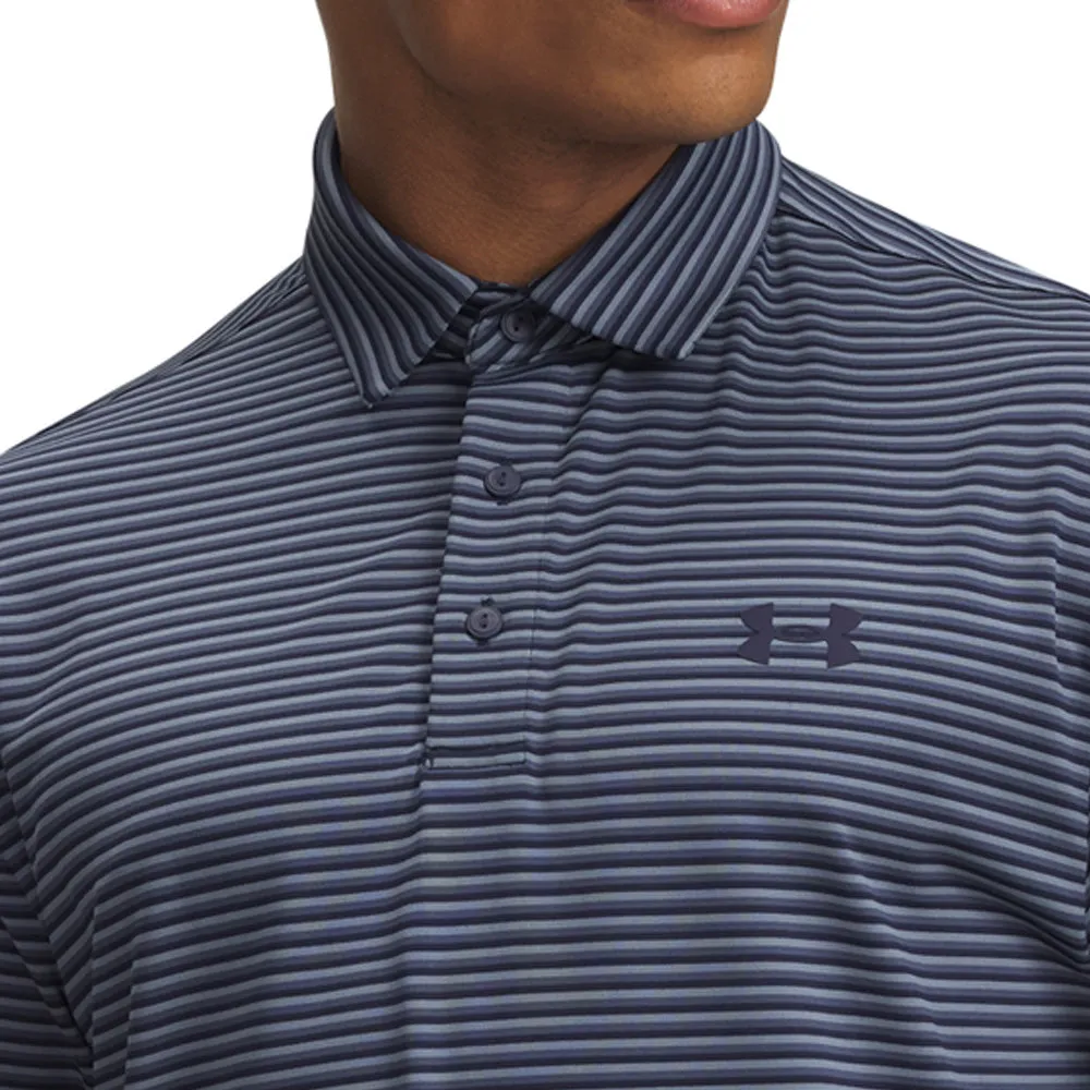 Born to Stand Out Sweetest Day Sale Under Armour Playoff 3.0 Stripe Polo Shirt - Midnight Navy/Downpour Grey/Midnight Navy