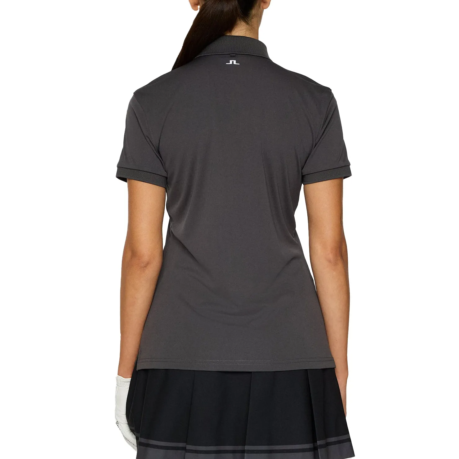 J.Lindeberg Women'S Tour Tech Golf Polo Shirt - Asphalt Stride with Confidence All Eyes on You