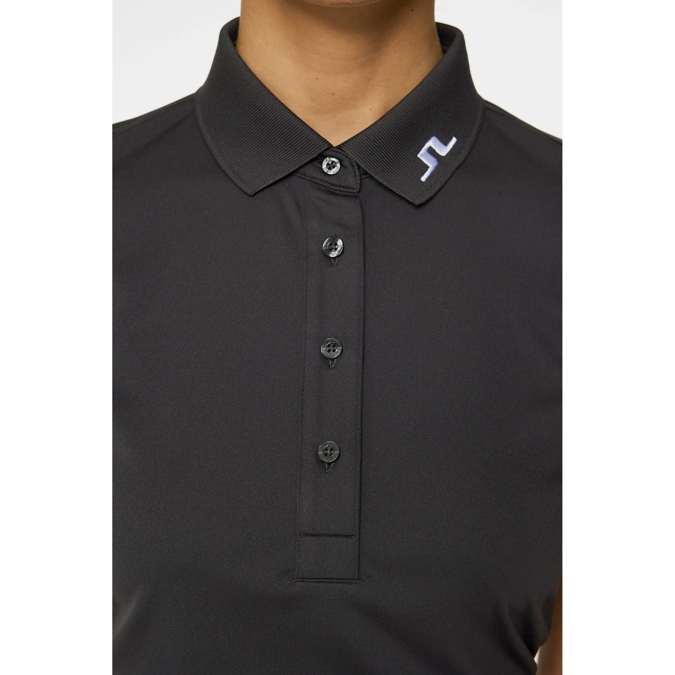 J.Lindeberg Women'S Tour Tech Golf Polo Shirt - Asphalt Step Into Strength