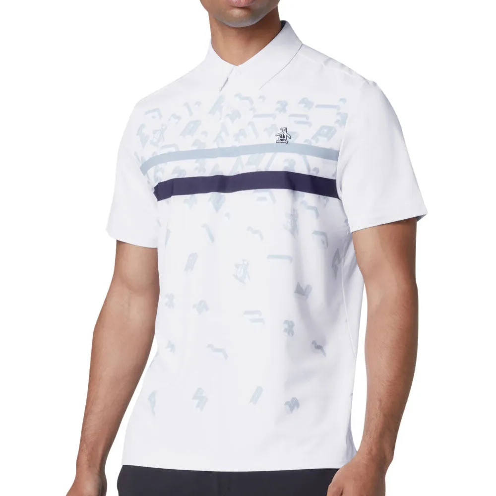 Redefine Classic Chase What Moves You Original Penguin Got Game Stripe Print Polo Shirt - Bright White