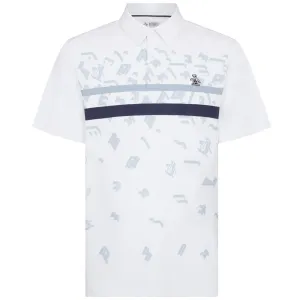 Exclusive Deal Original Penguin Got Game Stripe Print Polo Shirt - Bright White