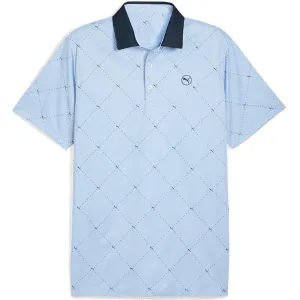 Break Boundaries Made to Turn Heads Puma Pure 2.0 Argyle Polo Shirt - Deep Navy/White Glow