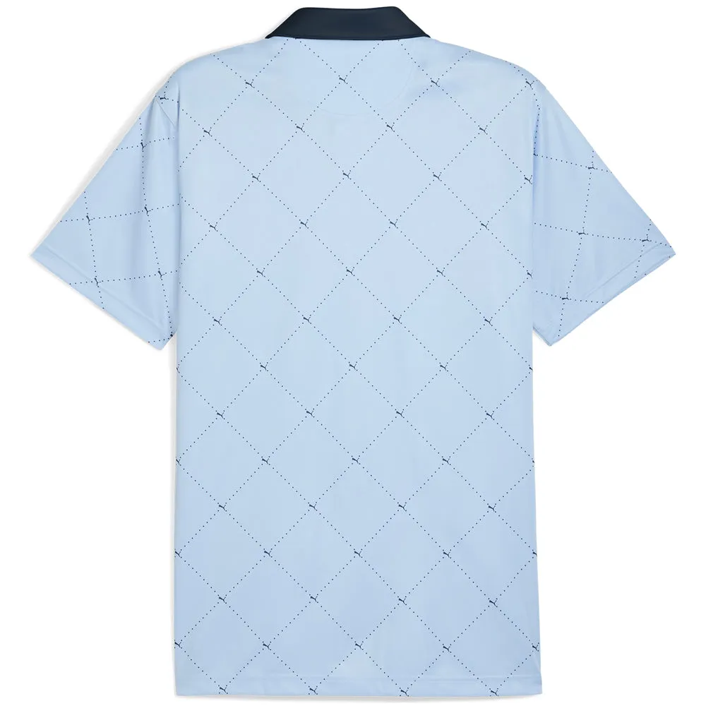 Puma Pure 2.0 Argyle Polo Shirt - Deep Navy/White Glow Empower Your Journey Dare to Lead