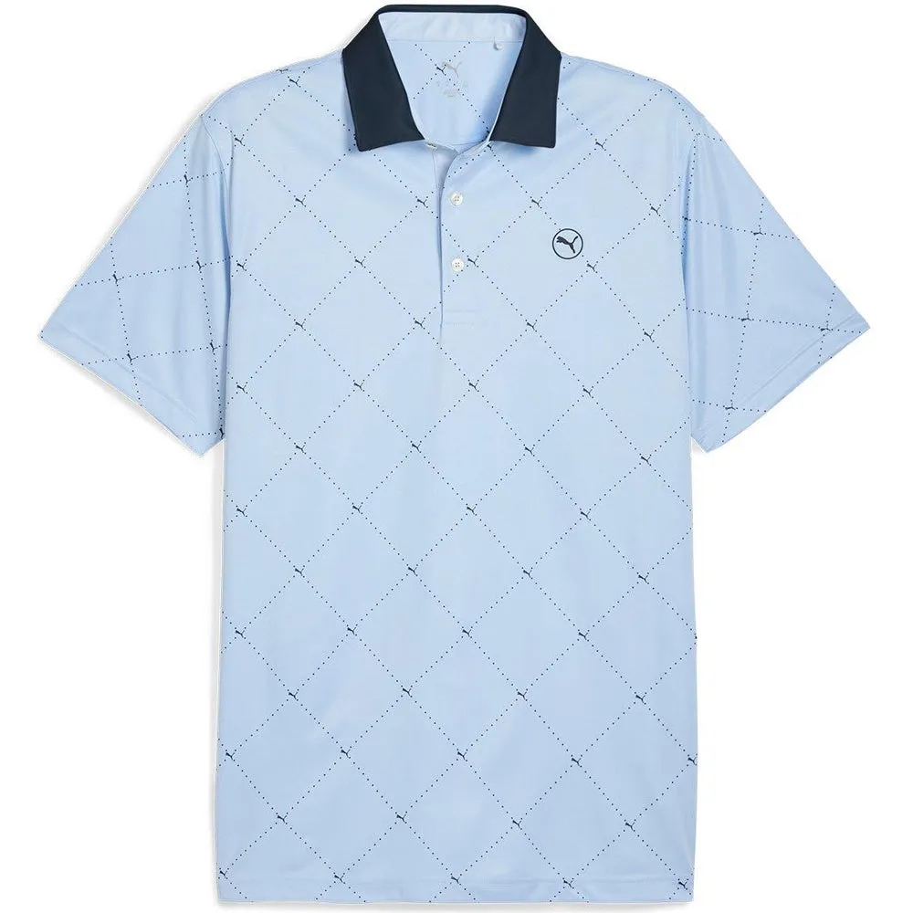 Break Boundaries Made to Turn Heads Puma Pure 2.0 Argyle Polo Shirt - Deep Navy/White Glow