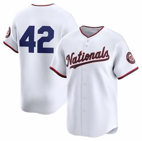 Washington Nationals 2024 #42 Jackie Robinson Day Home Limited Jersey a?? White Stitches Baseball Jerseys