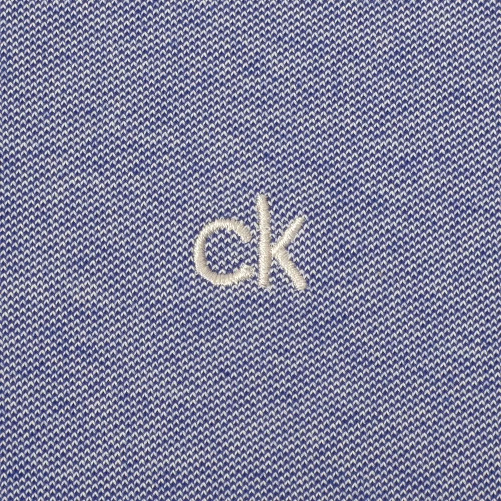 Calvin Klein Bayard Long Sleeve Polo Shirt - French Blue Great Value Memorial Day Sale
