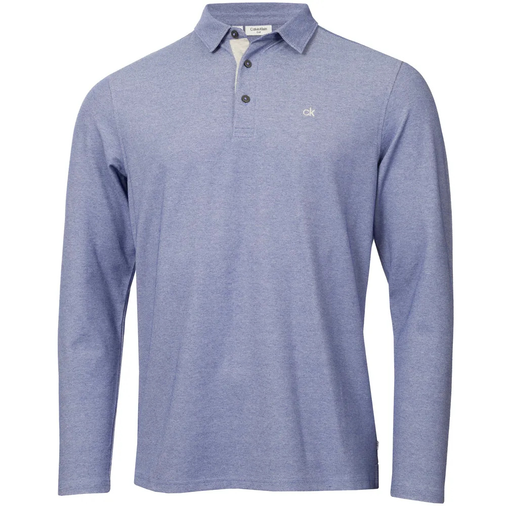 Redefine Classic Calvin Klein Bayard Long Sleeve Polo Shirt - French Blue