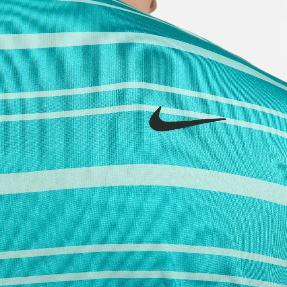 Autumn Sale Nike Dri-Fit Tour Stripe Polo Shirt - Teal Nebula/Jade Ice/Black