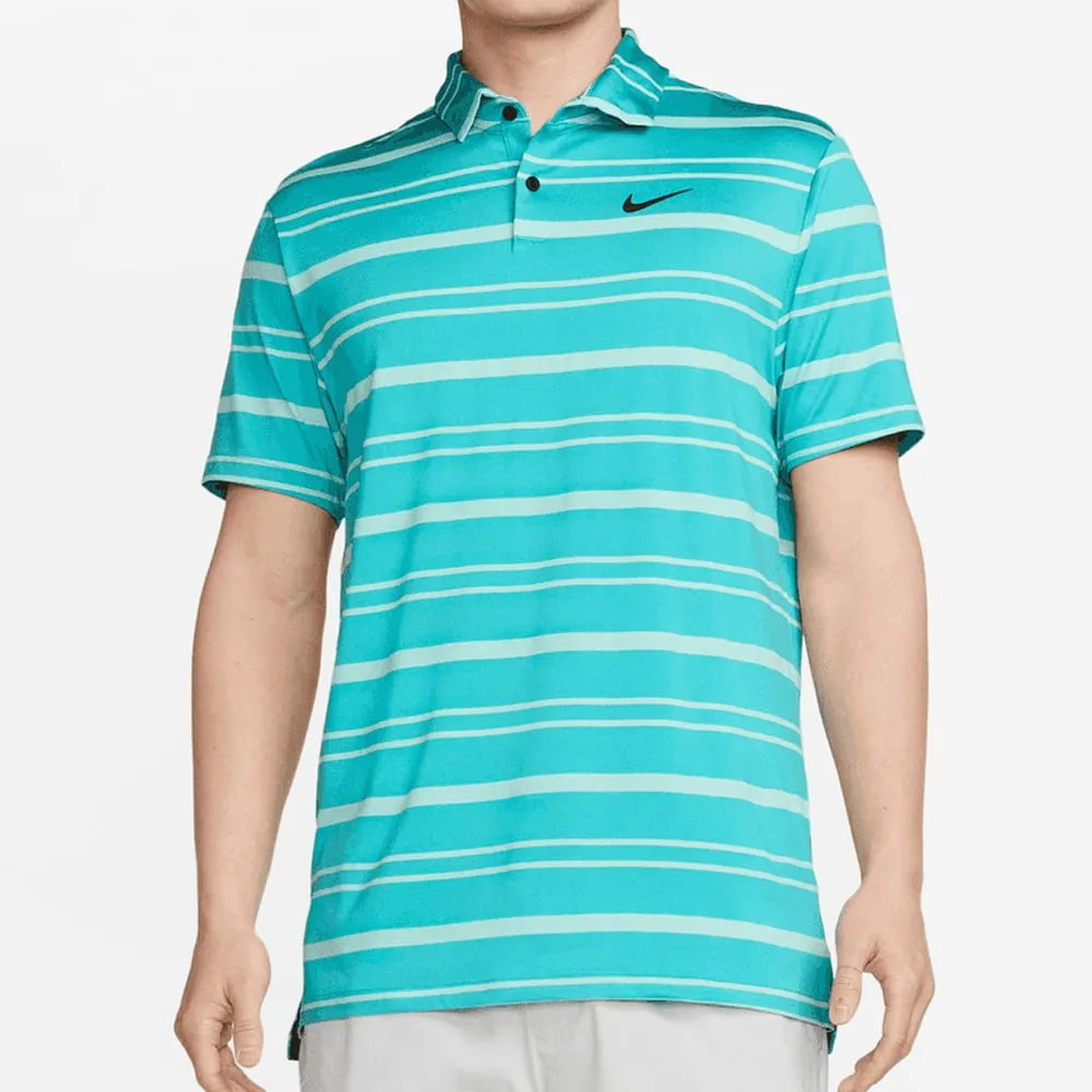 Nike Dri-Fit Tour Stripe Polo Shirt - Teal Nebula/Jade Ice/Black Mother's Day Sale