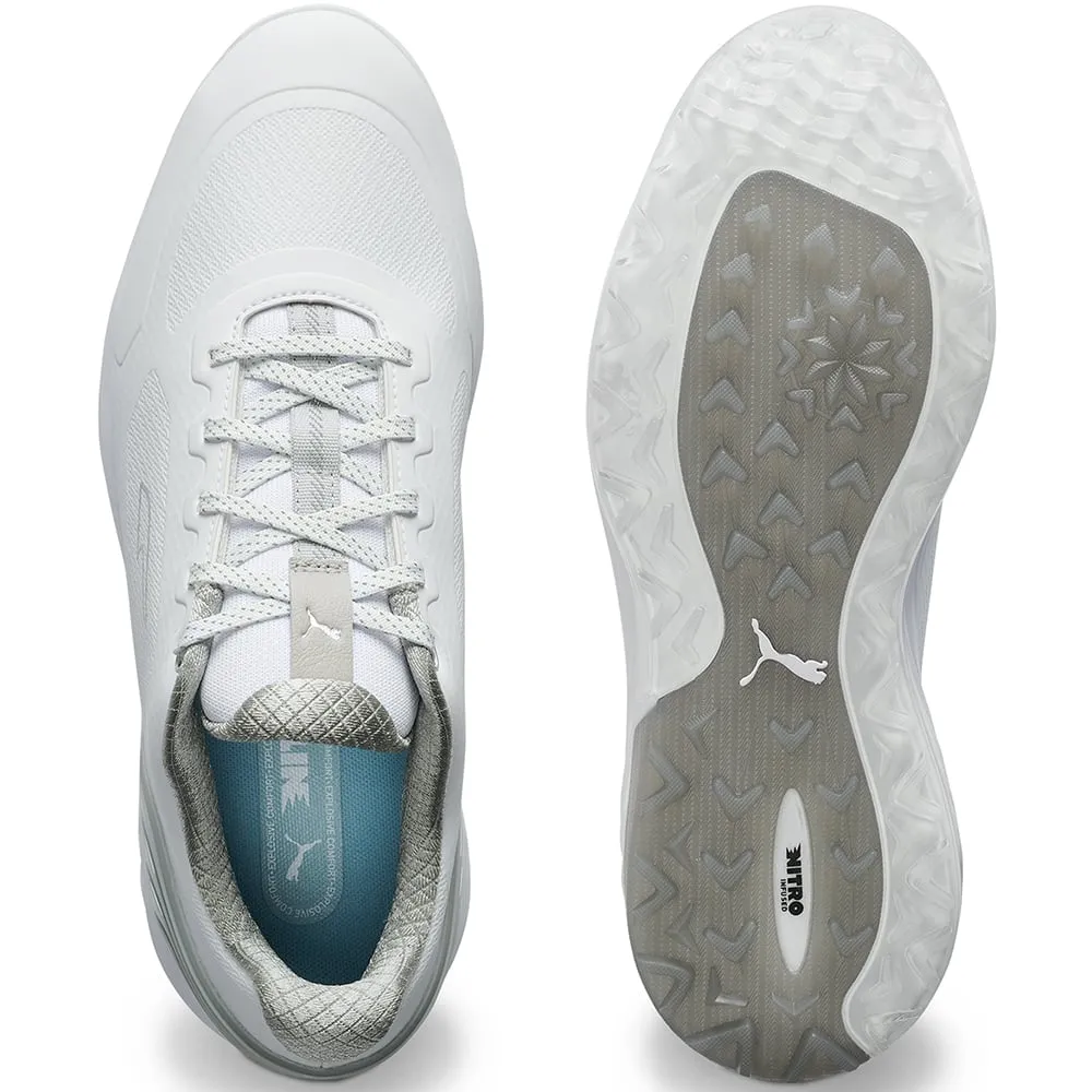 Game-Changer Footwear Puma Alphacat Nitro Spikeless Shoes - White/Flat Light Grey/Silver