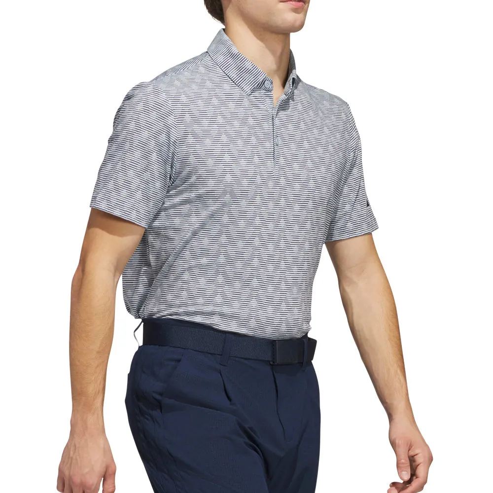 Thanksgiving Day Sale Adidas Go-To Printed Stripe Polo Shirt - Wonder Blue/Collegiate Navy