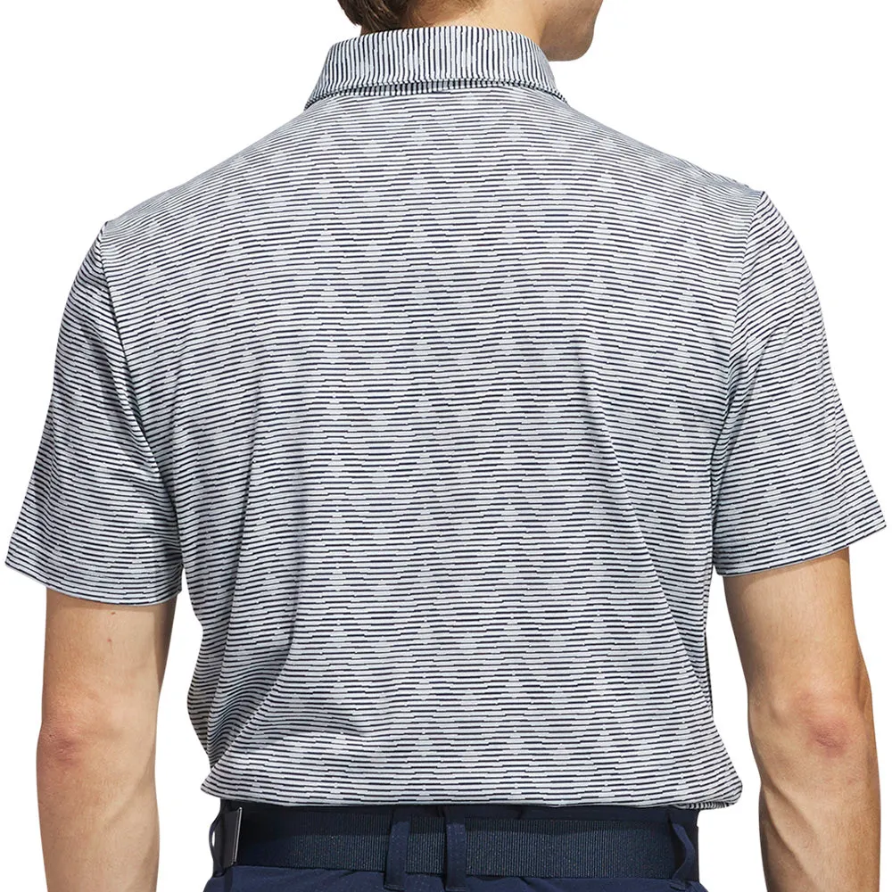 Loud Looks, Smooth Moves Built to Move You Adidas Go-To Printed Stripe Polo Shirt - Wonder Blue/Collegiate Navy