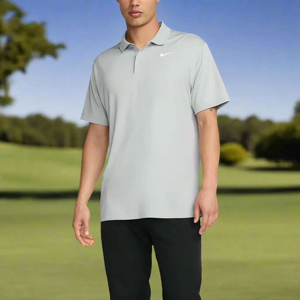 Nike Dri-Fit Victory Solid Polo Shirt - Wolf Grey/White Lead with Style