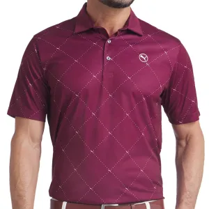 Puma Pure 2.0 Argyle Polo Shirt - Ruby Shimmer/White Glow Stride with Confidence