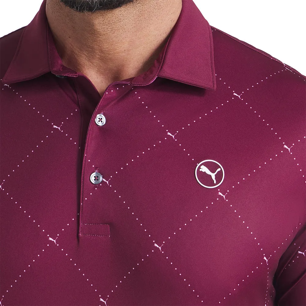 Puma Pure 2.0 Argyle Polo Shirt - Ruby Shimmer/White Glow Stride with Confidence Gear Up and Go