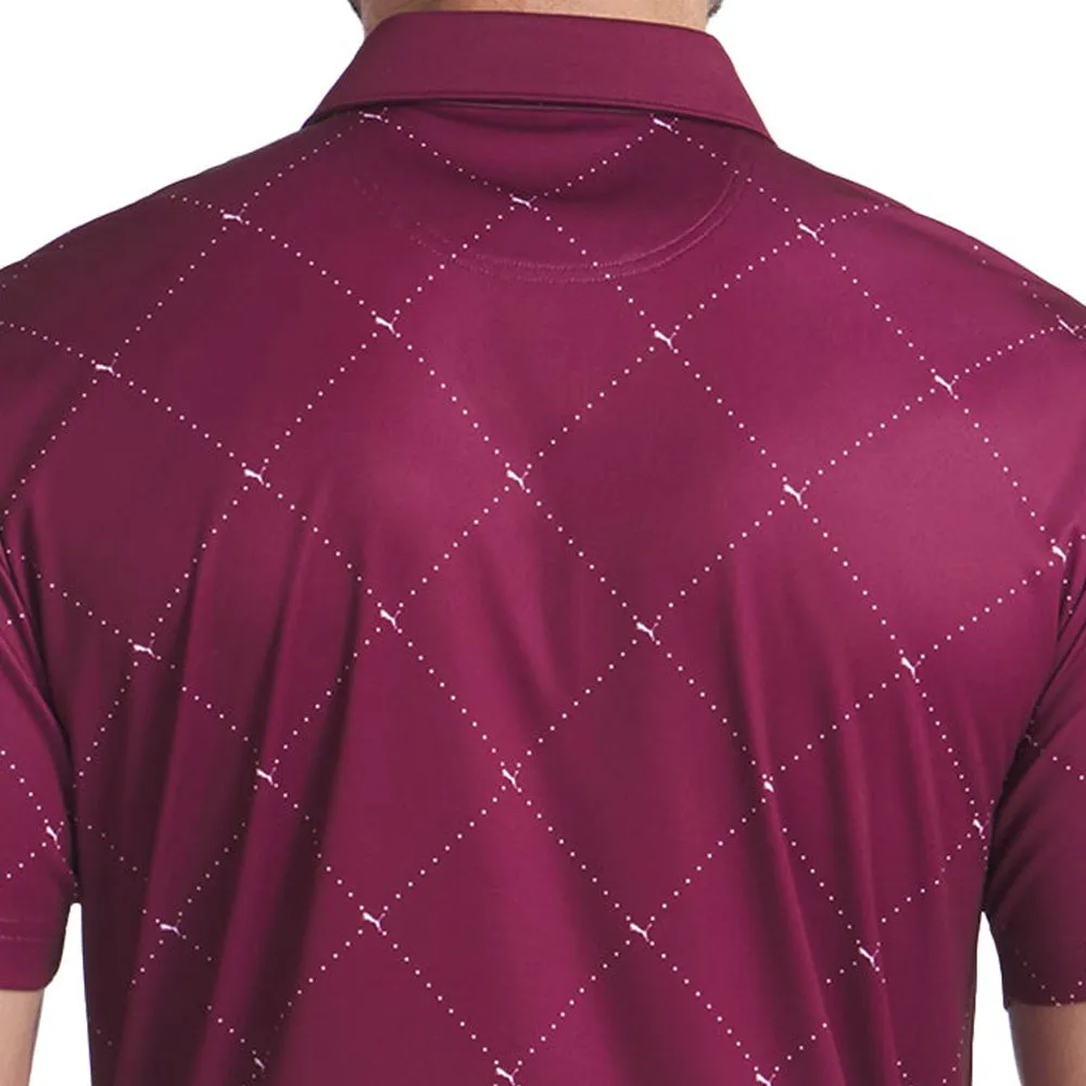 Big Savings Puma Pure 2.0 Argyle Polo Shirt - Ruby Shimmer/White Glow