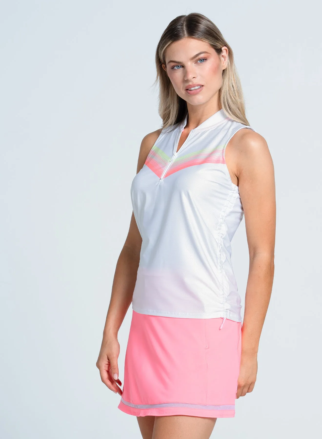 Move Beyond Ordinary Sunset Spin Zip Tank