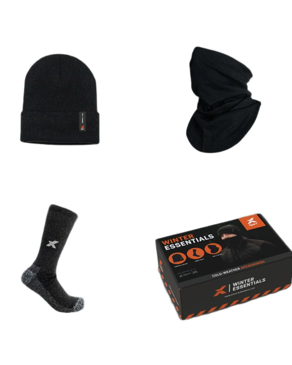 Xpert Winter Essentials Set Socks Hat & Snood Industrial Work Caps